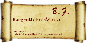 Burgreth Felícia névjegykártya